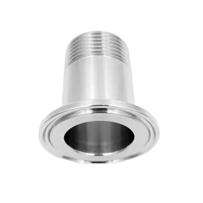 Zilveren 1/2" 3/4" BSP Mannelijke NPT draad Ferrule Type Tri Clamp Pipe Fitting voor sanitaire