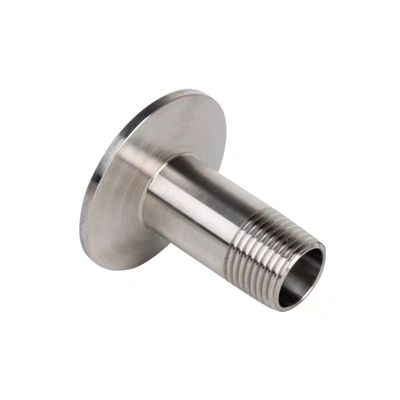 Zilveren 1/2" 3/4" BSP Mannelijke NPT draad Ferrule Type Tri Clamp Pipe Fitting voor sanitaire