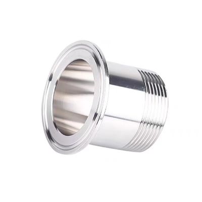 Zilveren 1/2" 3/4" BSP Mannelijke NPT draad Ferrule Type Tri Clamp Pipe Fitting voor sanitaire