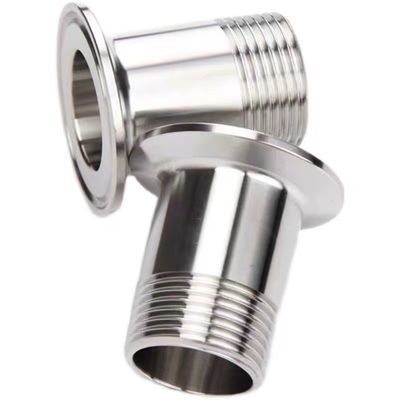 Zilveren 1/2" 3/4" BSP Mannelijke NPT draad Ferrule Type Tri Clamp Pipe Fitting voor sanitaire