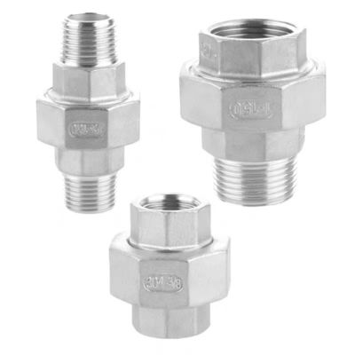Hexagonale kop van roestvrij staal dubbel interne draad koppeling connector NPT BSP 1/4''-4.0