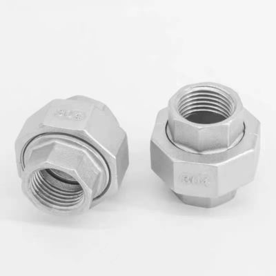 Hexagonale kop van roestvrij staal dubbel interne draad koppeling connector NPT BSP 1/4''-4.0
