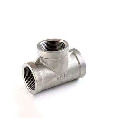 Giet WZ 304T-type Roestvrij staal Binnendraad Tee Gezamenlijk Schroefdraad Waterpijp Gezamenlijk loodgietersmateriaal NPT BSP BSPT