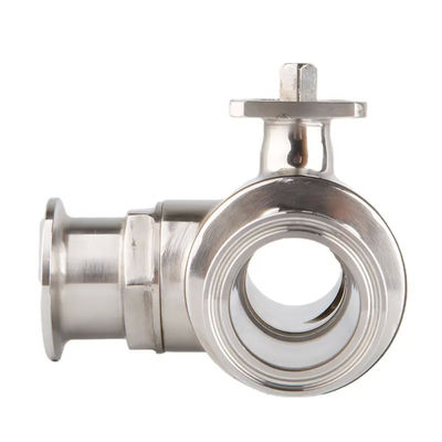 Voedingsmiddelenkwaliteit zilver T-type TRI CLAMP 3-weg kogelventil roestvrij staal 304 316 WZ 3A/DIN/SMS