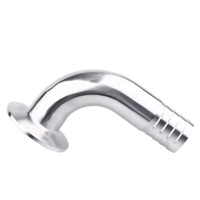 Sanitaire SS304 316 316L Tri Clamp 90DEG Slang Barb Tri Clover Compatible Slang Coupling Fitting Food Grade Adapter