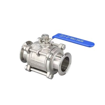 DN20-DN300 Sanitair roestvrij staal 3pcs kogelklep met Tri Clamp verbinding en grootte