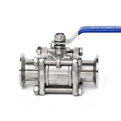 DN20-DN300 Sanitair roestvrij staal 3pcs kogelklep met Tri Clamp verbinding en grootte