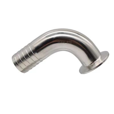 Sanitaire SS304 316 316L Tri Clamp 90DEG Slang Barb Tri Clover Compatible Slang Coupling Fitting Food Grade Adapter