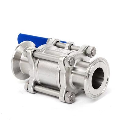 DN20-DN300 Sanitair roestvrij staal 3pcs kogelklep met Tri Clamp verbinding en grootte