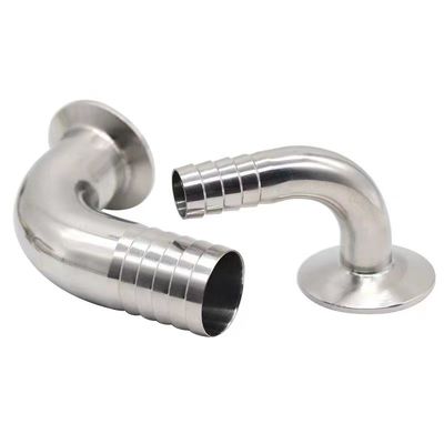 Sanitaire SS304 316 316L Tri Clamp 90DEG Slang Barb Tri Clover Compatible Slang Coupling Fitting Food Grade Adapter