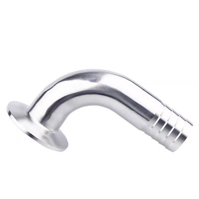 Sanitaire SS304 316 316L Tri Clamp 90DEG Slang Barb Tri Clover Compatible Slang Coupling Fitting Food Grade Adapter