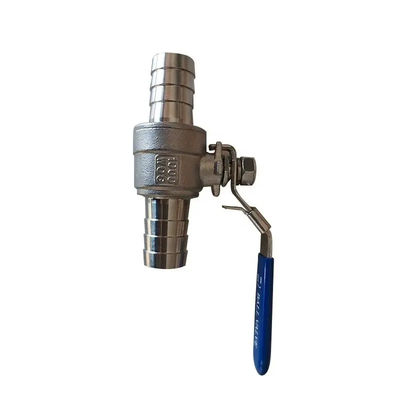 Zilver WZ 1/2" roestvrij staal 304 2PC prikkelslangbalklep met draad SS draad gespannen slangbalklep
