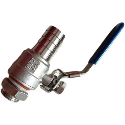 Zilver WZ 1/2" roestvrij staal 304 2PC prikkelslangbalklep met draad SS draad gespannen slangbalklep