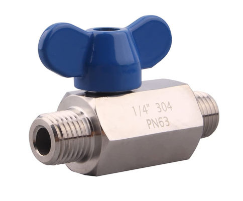 Roestvrij staal mini balklep 1/4 inch NPT draad Man standaard of op maat gemaakte ondersteuning