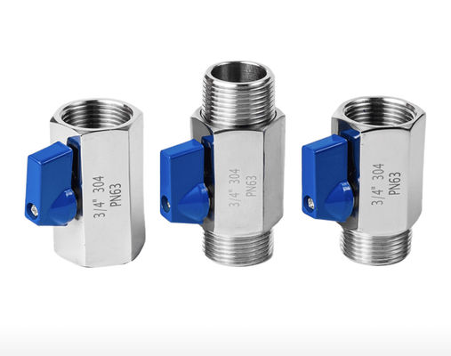 3/4"-12" NPT Vrouwelijk Gedrukt Roestvrij Staal Mini Ball Valve Met Slang Slang Bar
