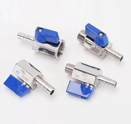 3/4"-12" NPT Vrouwelijk Gedrukt Roestvrij Staal Mini Ball Valve Met Slang Slang Bar