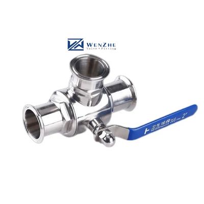 Gesmeed Sanitair SS304/SS316L L/T Type Tri Clamp Roestvrij staal 3-weg kogelventil 3A DIN