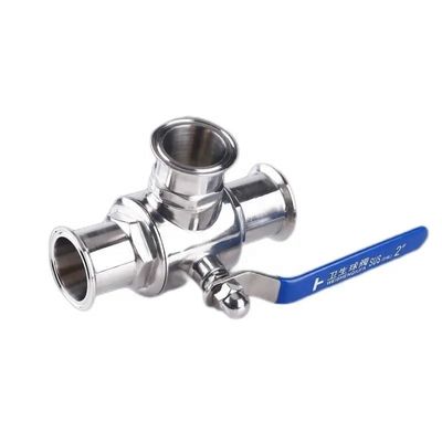 Gesmeed Sanitair SS304/SS316L L/T Type Tri Clamp Roestvrij staal 3-weg kogelventil 3A DIN