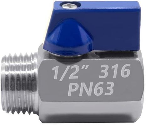 Roestvrij staal 301/304/316 1/2" Mini Ball Valve Vrouwelijke x Mannelijke NPT draad afsluitklep