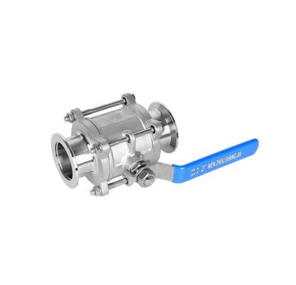 Hygiënisch sanitair 3-delige kogelklep met gesmeed ontwerp en klemverbinding in CF8M SS