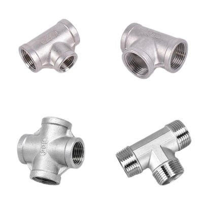 1/2 "Tee Vrouwelijke NPT T-vormige 3 Way Cast Pipe Fitting OEM Support Roestvrij staal 304