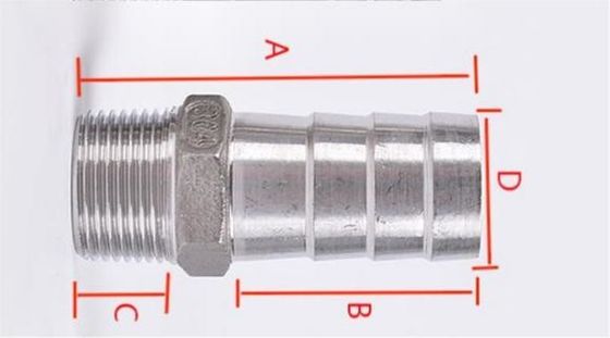 Roestvrij staal 1 "Slang Barb x 3/4" NPT Man voor Home Brew Pipe Fitting Vrouwelijke draad
