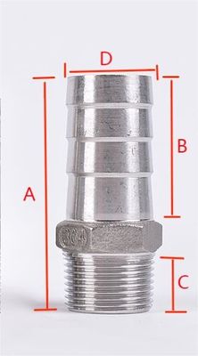 Roestvrij staal 1 "Slang Barb x 3/4" NPT Man voor Home Brew Pipe Fitting Vrouwelijke draad