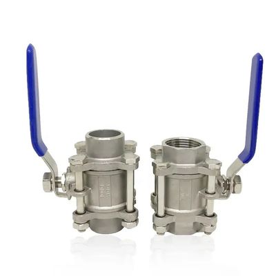 Roestvrij staal 304/316 3 stukken type schroefdraadbalklep NPT BSPT G voor zwaar werk