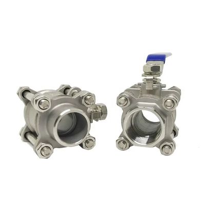 Roestvrij staal 304/316 3 stukken type schroefdraadbalklep NPT BSPT G voor zwaar werk