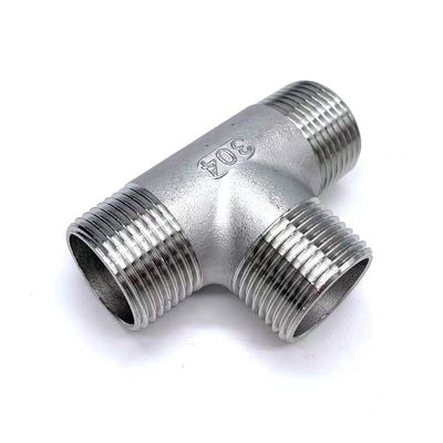 3weg roestvrij staal 1/2 "NPT Mannelijk Gegooid T-pijp slang Fitting Gegooid Mannelijk Tee Fitting
