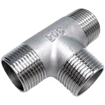 3weg roestvrij staal 1/2 "NPT Mannelijk Gegooid T-pijp slang Fitting Gegooid Mannelijk Tee Fitting