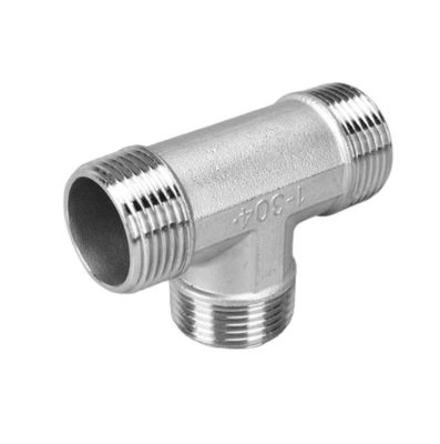 3weg roestvrij staal 1/2 "NPT Mannelijk Gegooid T-pijp slang Fitting Gegooid Mannelijk Tee Fitting