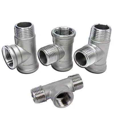 3weg roestvrij staal 1/2 "NPT Mannelijk Gegooid T-pijp slang Fitting Gegooid Mannelijk Tee Fitting