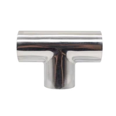 SS304 CF8 Roestvrij staal gelast polijst sanitair buis montage 3 Way Tees ISO DIN