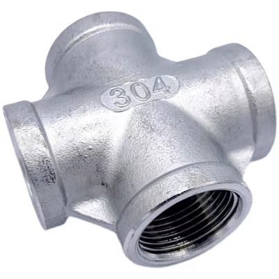 Roestvrij staal 3/4 "Vrouwelijke 4 Way Cross Cast Pipe Fitting Coupling voor verbinding