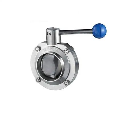 Voedingsmiddelenkwaliteit Sanitair roestvrij staal Butt-Weld Butterfly Valve met lasverbinding