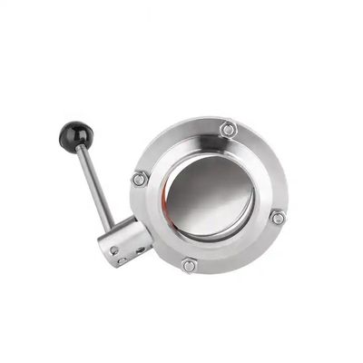 Voedingsmiddelenkwaliteit Sanitair roestvrij staal Butt-Weld Butterfly Valve met lasverbinding