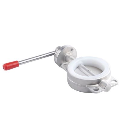 Sanitair roestvrij staal SS304/316L Lasverbinding Manuele vlinderklep D71X-16P