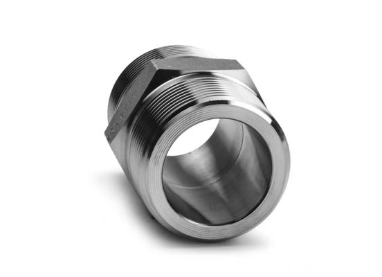 WZ Roestvrij staal Hoogdruk Hex Nippel BSP NPT Gelijk Mannelijk Draad Pipe Fitting