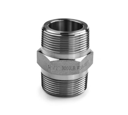 WZ Roestvrij staal Hoogdruk Hex Nippel BSP NPT Gelijk Mannelijk Draad Pipe Fitting