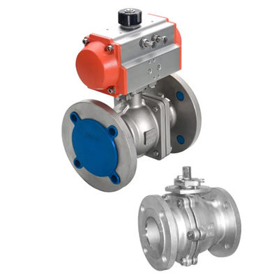 Standaard pneumatisch WCB koolstofstaal dn50 pn16 Flanged Ball Valve voor op maat gemaakte ondersteuning