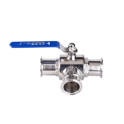 Sanitair roestvrij staal 304 316 316L Tri-clamp 3-weg Sanitair kogelventil type T type L