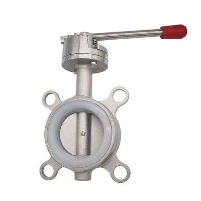 Rustvrij staal 304 316 Zilveren wafer type vlinderklep met draadverbinding