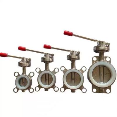 Rustvrij staal 304 316 Zilveren wafer type vlinderklep met draadverbinding