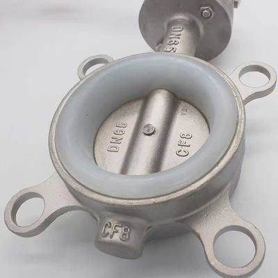 Rustvrij staal 304 316 Zilveren wafer type vlinderklep met draadverbinding