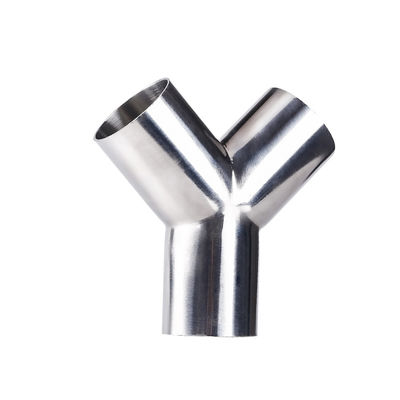Sanitair roestvrij staal Y-type 3-weg tee-connector met tri-clamp-lassenverbinding