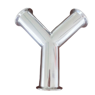 Sanitair roestvrij staal Y-type 3-weg tee-connector met tri-clamp-lassenverbinding