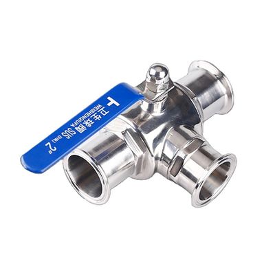 Sanitaire SS304/SS316L Tri Clamp Ball Valve met 3-Way Functie en in 1/2'' 6' maten