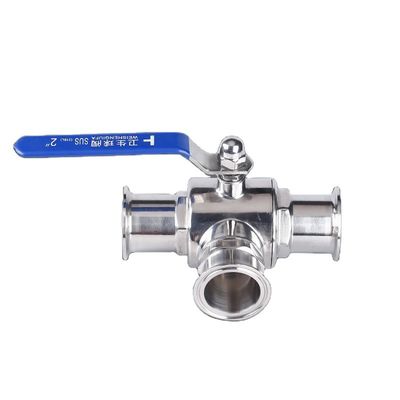 Sanitaire SS304/SS316L Tri Clamp Ball Valve met 3-Way Functie en in 1/2'' 6' maten