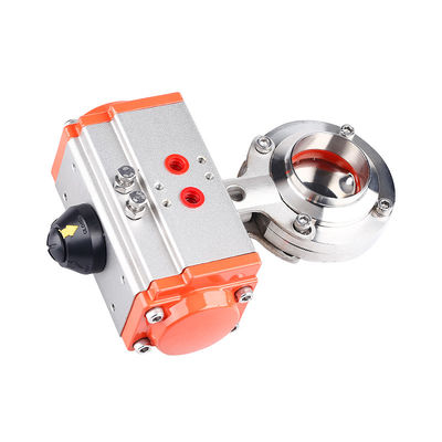 Voedselkwaliteit Sanitair roestvrij staal 304/316l Pneumatisch geactiveerde gelaste vlinderklep Hoogtemperatuur 2/3 inch